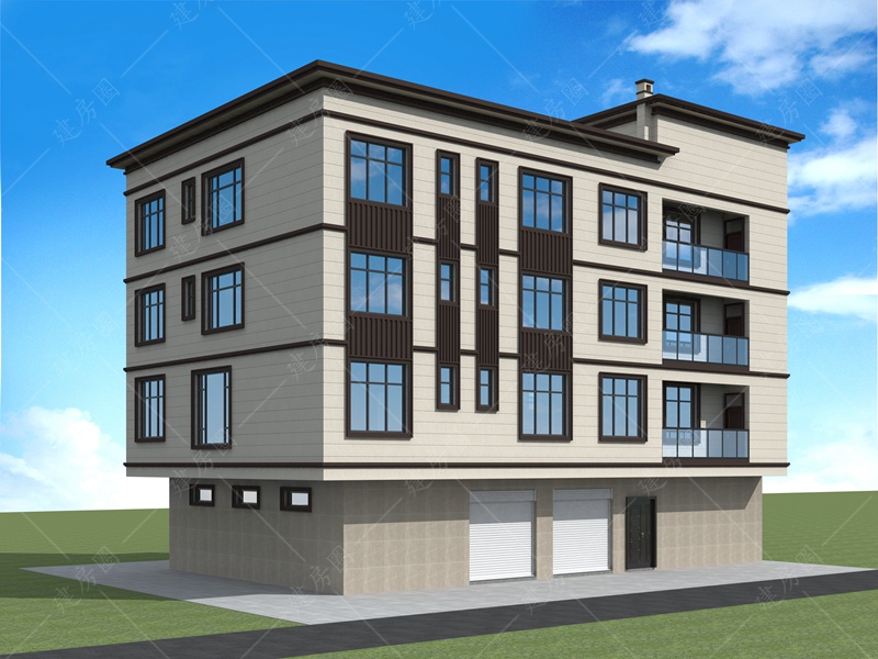 商住一體自建房設(shè)計圖紙推薦，上面住房，樓下商鋪，還可做民宿