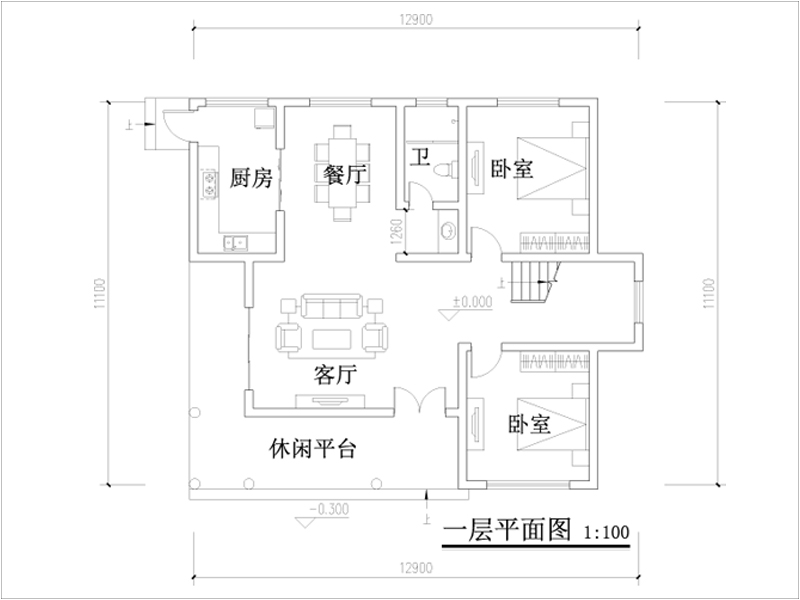 農(nóng)村自建房設(shè)計圖一層