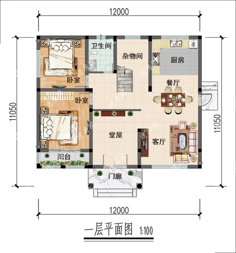 農(nóng)村二層自建房戶(hù)型圖