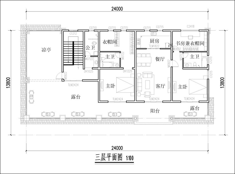 民宿三層戶型圖