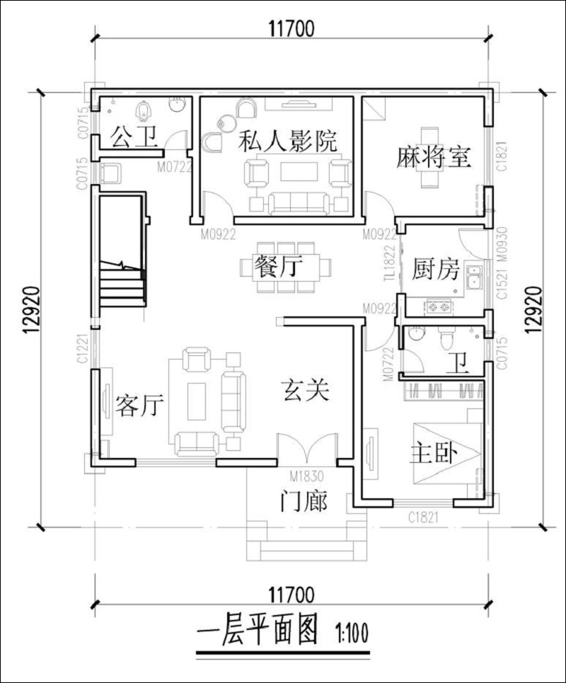 農(nóng)村自建房三層平面圖