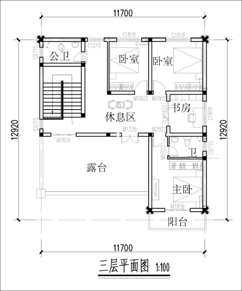 農(nóng)村自建房三層戶型圖