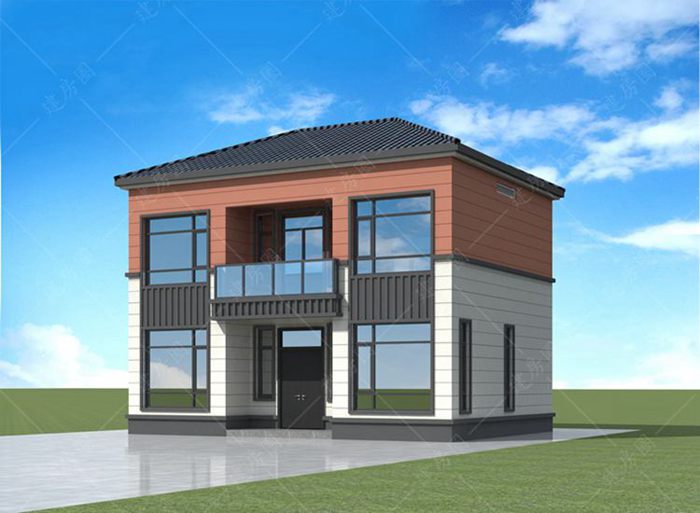 10x8米二層農(nóng)村建房圖紙，外觀簡潔，房間多