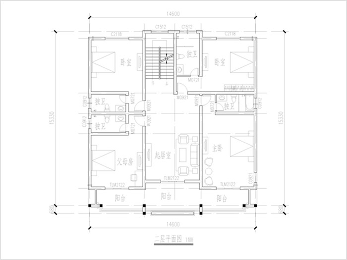 現(xiàn)代簡約風(fēng)格別墅平面圖