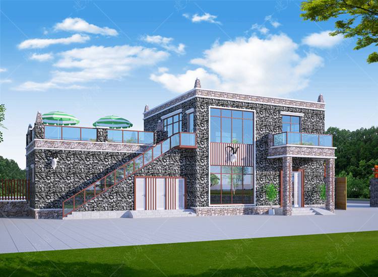 二層藏市風(fēng)格商業(yè)樓設(shè)計(jì)，具有民族特色