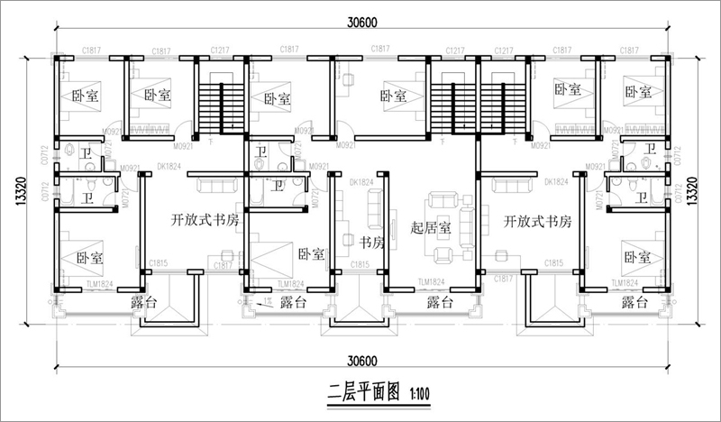 農(nóng)村三層聯(lián)排別墅戶型設(shè)計(jì)圖