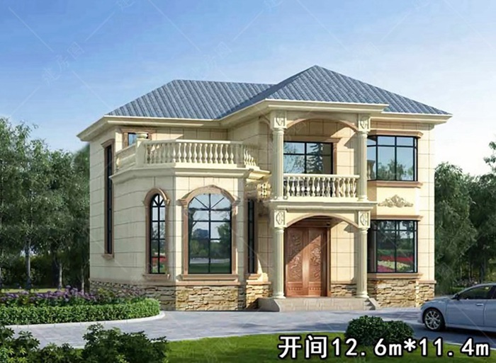 農(nóng)村自建房二層小別墅圖片，施工造價在30萬左右可建