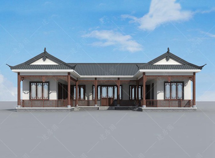 農(nóng)村三合院自建房設(shè)計(jì)，帶戶型圖效果圖，拿到就可以施工