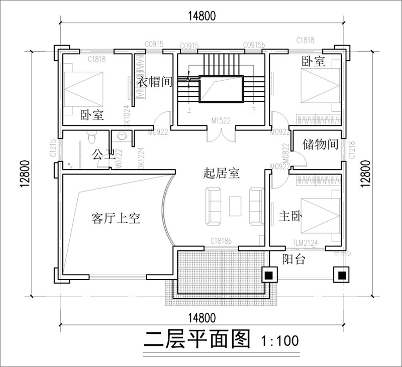 歐式自建房二層平面圖