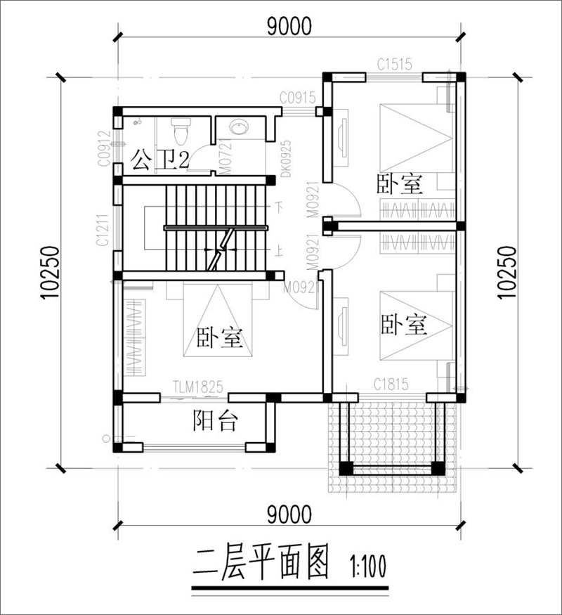兩間三層樓房設計平面圖
