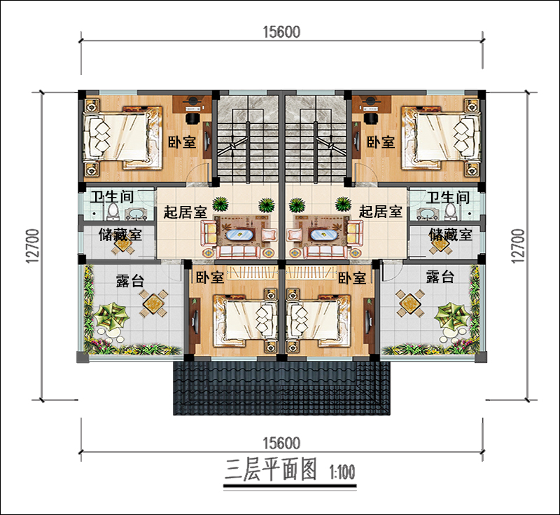 農(nóng)村雙拼別墅平面圖