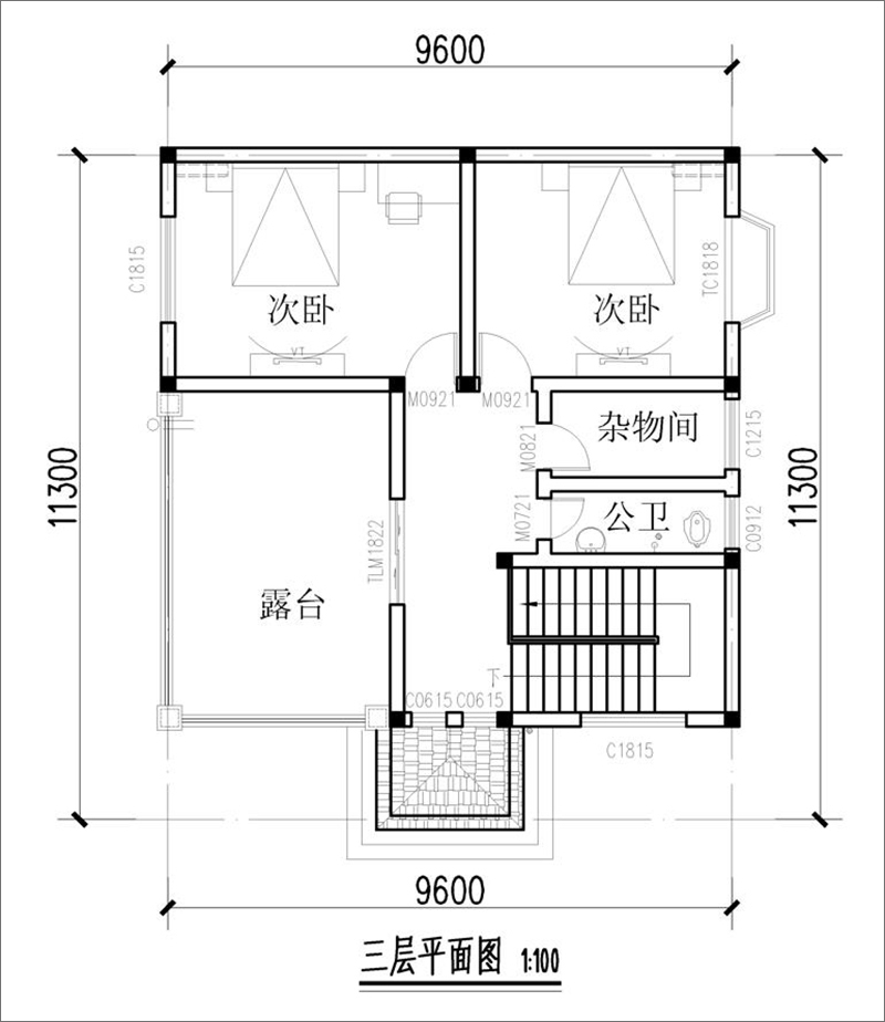 農(nóng)村三層房屋設(shè)計建筑平面圖