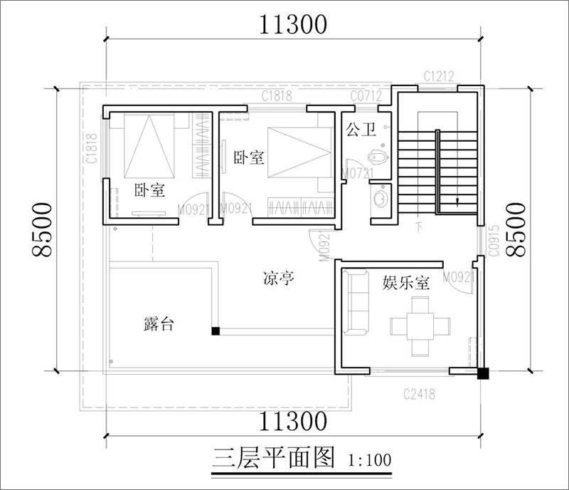 三層現(xiàn)代風格別墅