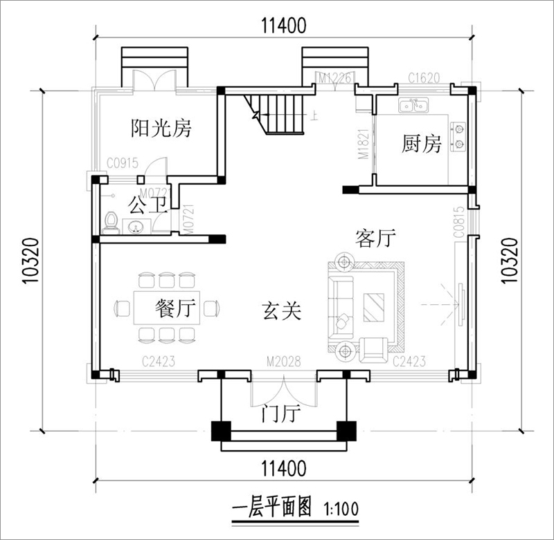 別墅一層平面圖