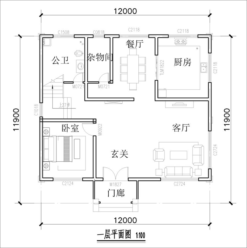 農(nóng)村三層自建房戶型圖設(shè)計(jì)