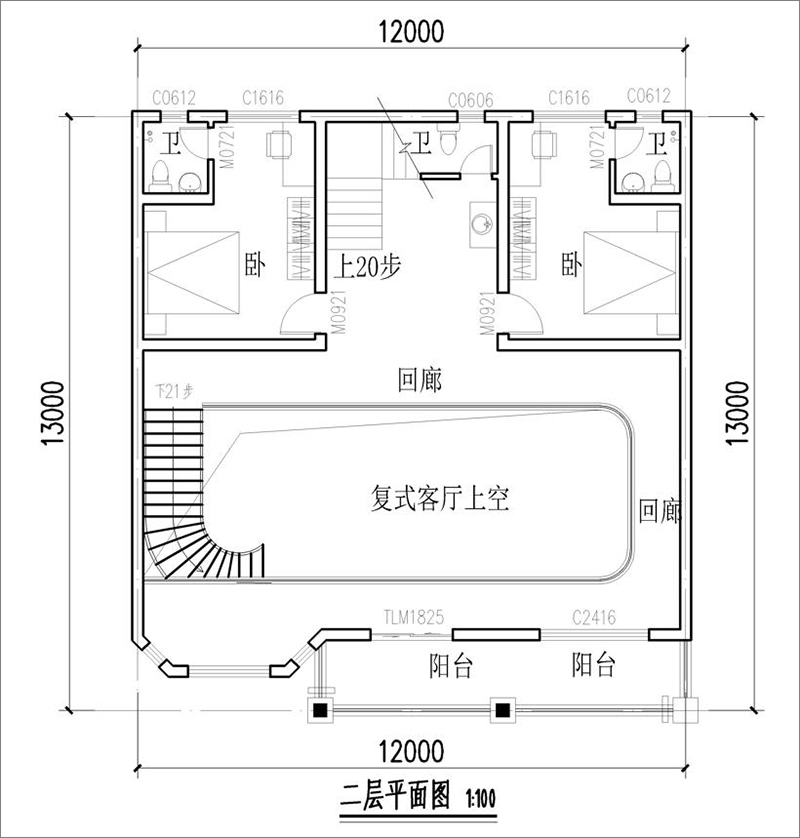 歐式自建房平面布局圖