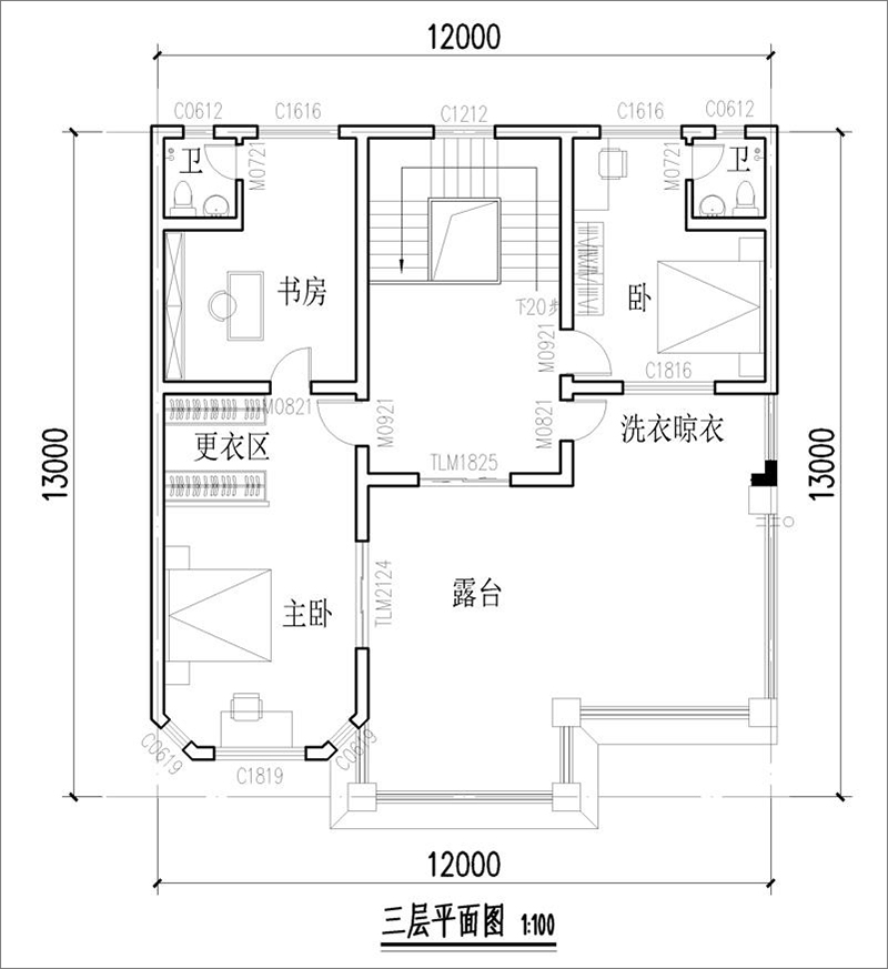 歐式自建房平面布局圖