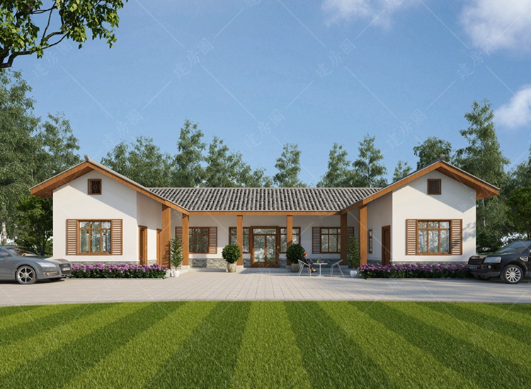 農(nóng)村一層帶堂屋自建房設(shè)計(jì)圖，三合院設(shè)計(jì)就是舒適