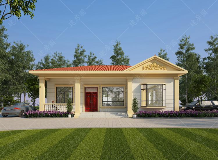 新農(nóng)村一層住房設(shè)計(jì)效果圖，室內(nèi)布局合理實(shí)用