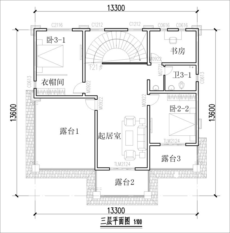 別墅三層自建房設(shè)計(jì)圖