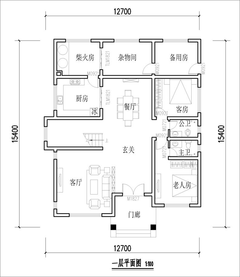 小別墅一層平面布局圖