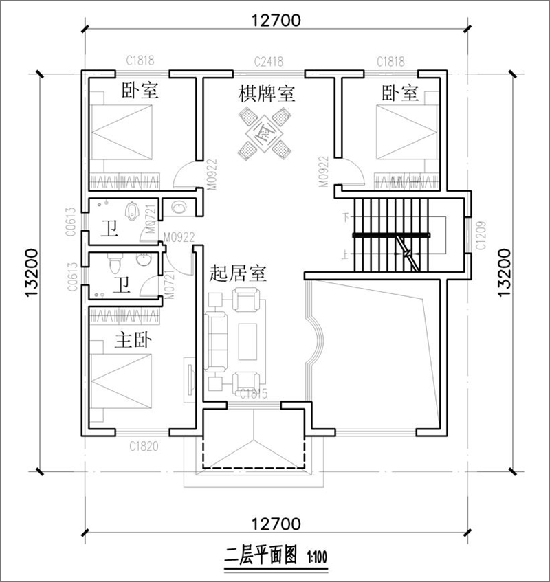 150平米別墅戶型圖