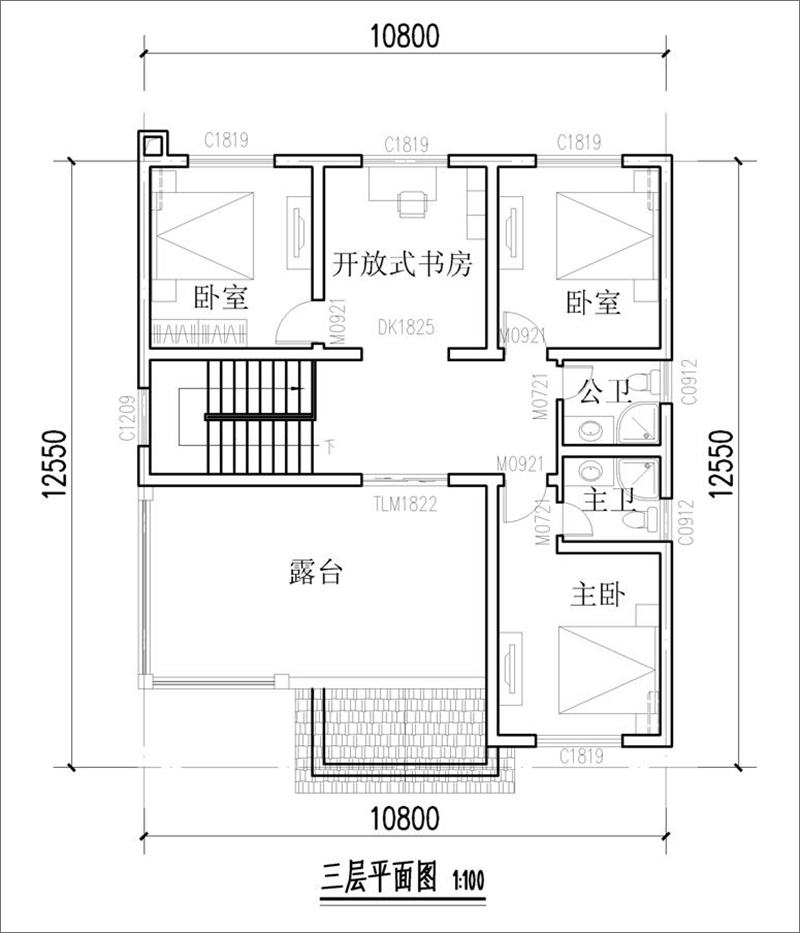 三層平面戶型圖