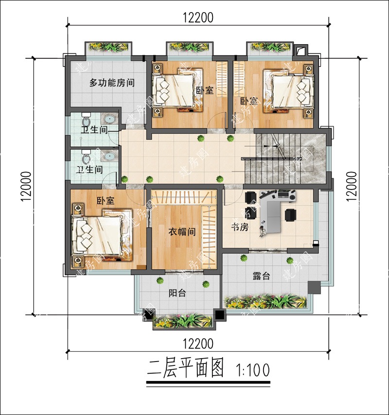 二層平面設(shè)計圖