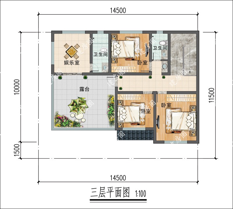 三層平面設(shè)計圖