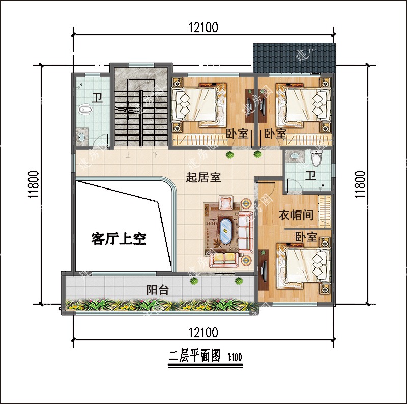 二層平面布局圖