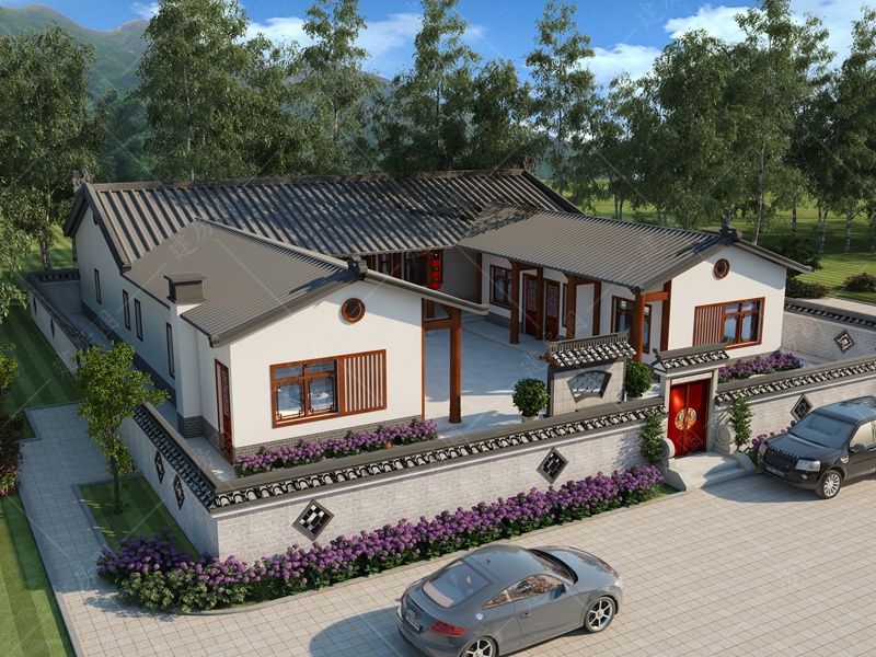 重慶農(nóng)村自建房設(shè)計(jì)圖一層帶院子效果圖