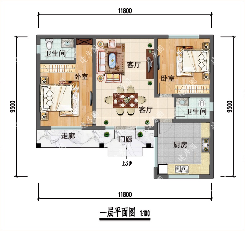 普通農(nóng)村自建房設(shè)計(jì)圖一層平面圖
