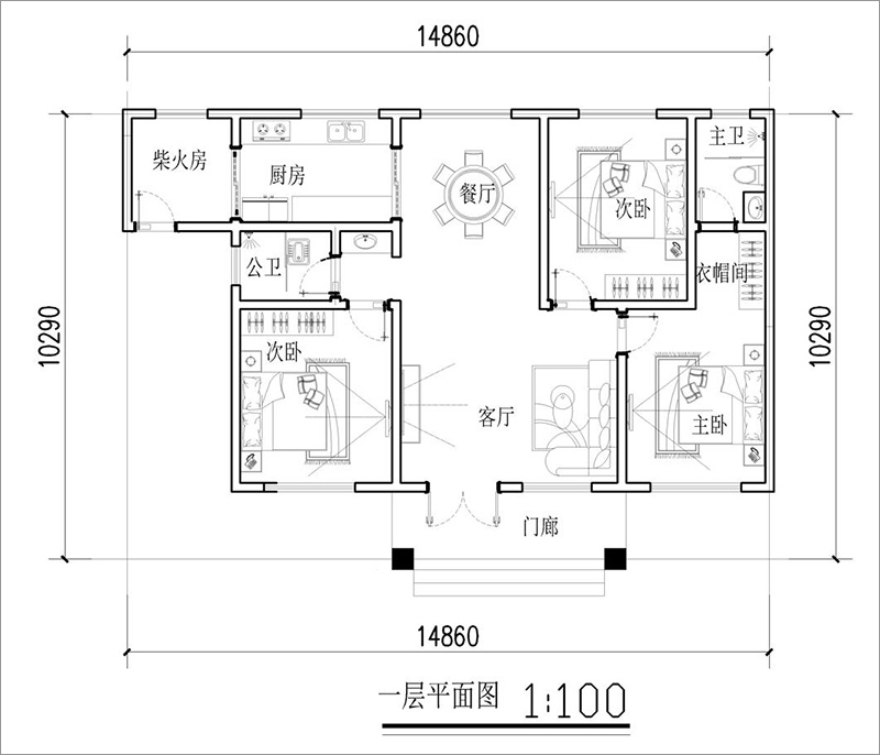 農(nóng)村自建房一層平面布局圖