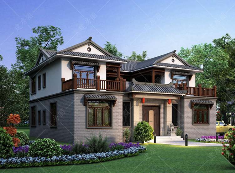 中江農(nóng)村中式自建房設(shè)計圖，兩層帶個小院