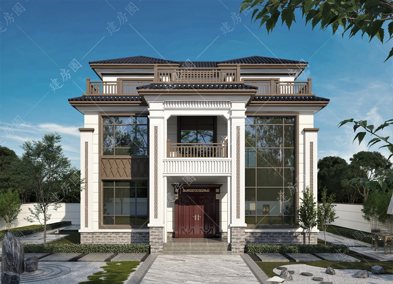 農(nóng)村自建房三層樓設(shè)計(jì)效果圖