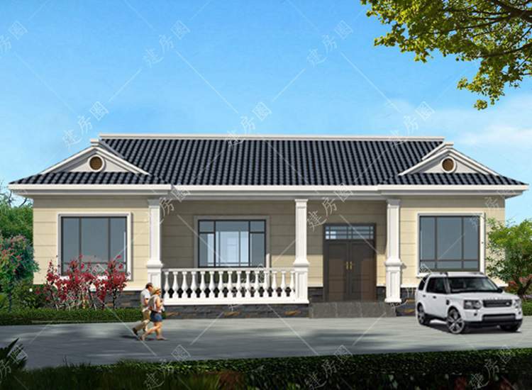 農村一層自建房別墅設計，四室兩廳，占地160平方