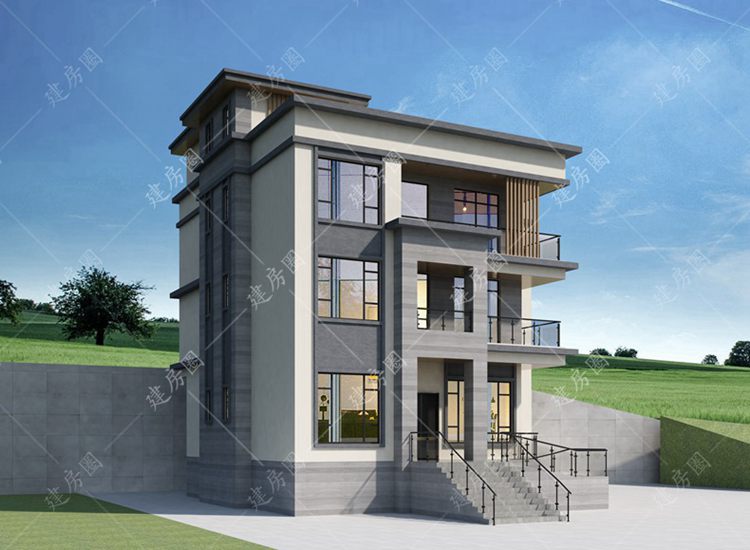 14x13米農村四層自建房設計，現代簡約風格