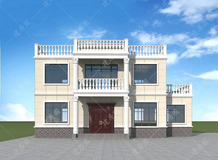農(nóng)村簡單自建房設計圖紙，二層平屋頂設計