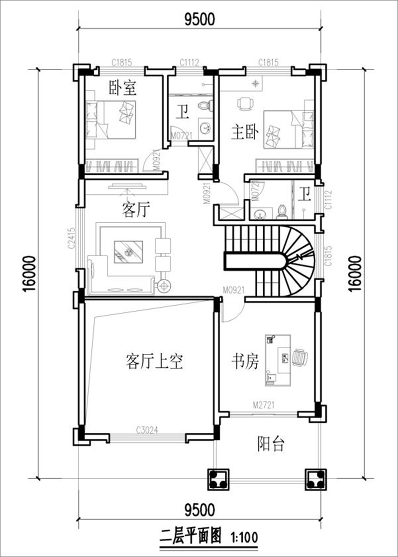 二層平面布局圖