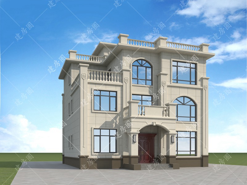 12x14米三層自建房外觀圖片