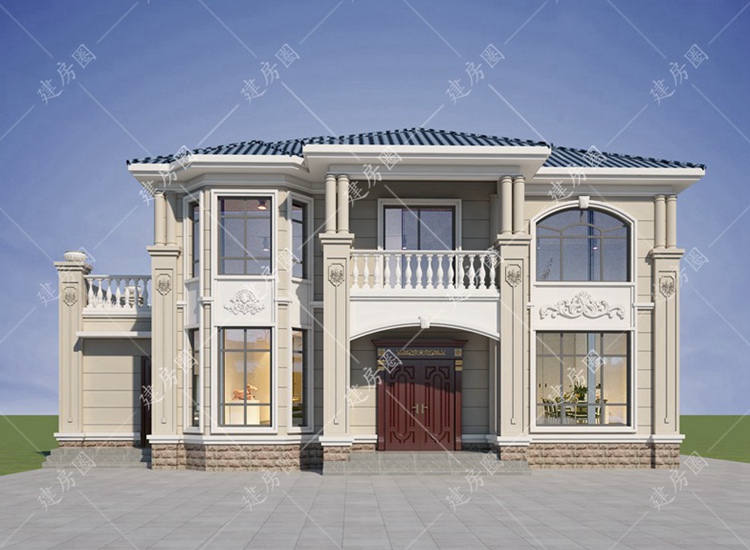 農(nóng)村16米x10米兩層自建房設(shè)計圖紙，簡單大氣時尚