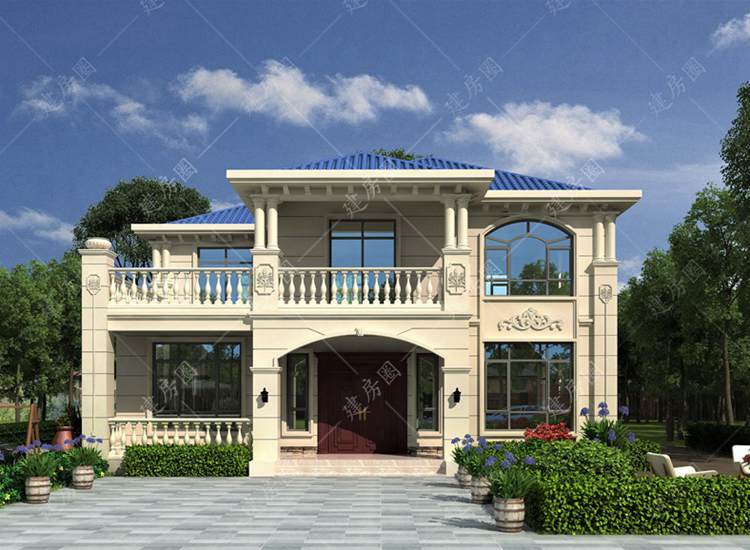 13米x12米農(nóng)村兩層歐式別墅設(shè)計(jì)圖紙，經(jīng)典造型，室內(nèi)布局合理