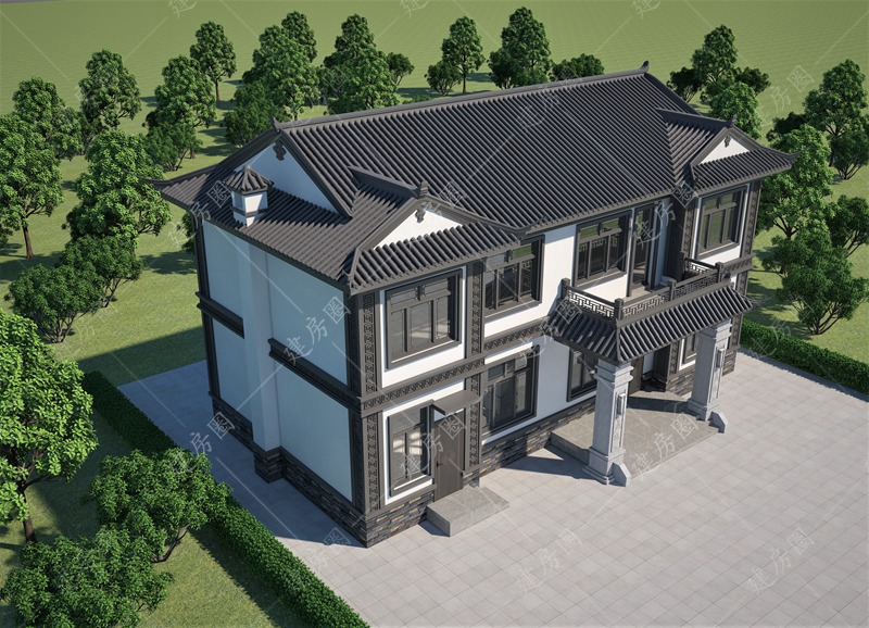 農(nóng)村兩層自建房外觀設(shè)計(jì)圖