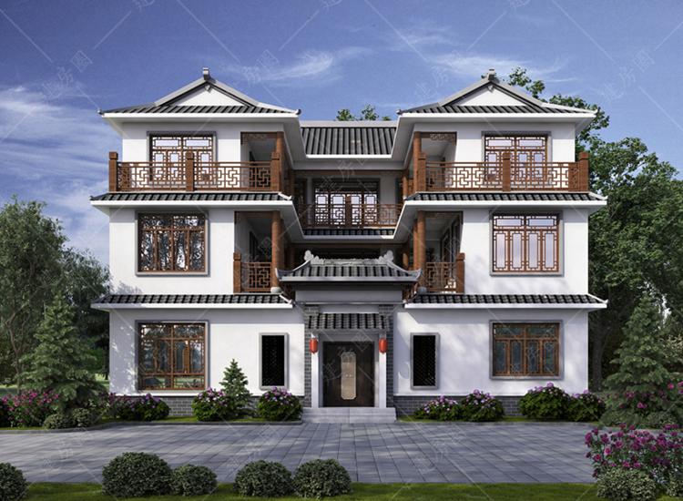 農村凹字型自建房設計圖紙合集，第2款帶有堂屋設計