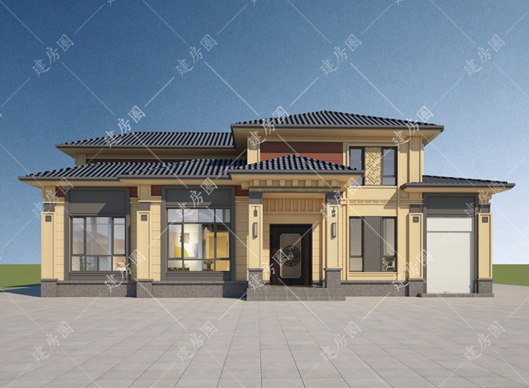 二層中式小別墅設計圖片大全，樣式新，修建也方便