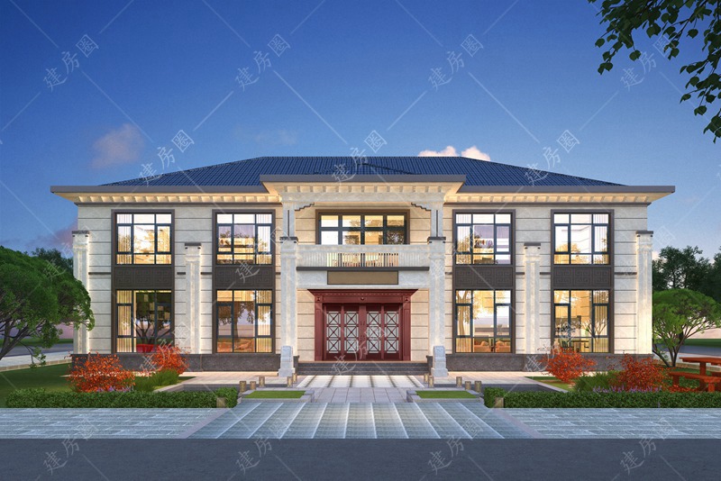 農(nóng)村五間二層別墅設(shè)計(jì)圖及效果圖，大開(kāi)間建房就是大氣