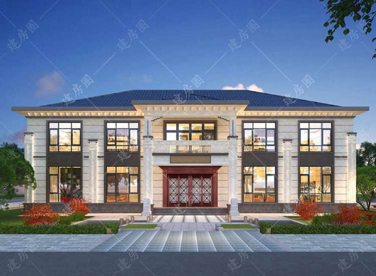 占地300平方兩層別墅設(shè)計(jì)圖紙，5開間20米以上自建房設(shè)計(jì)