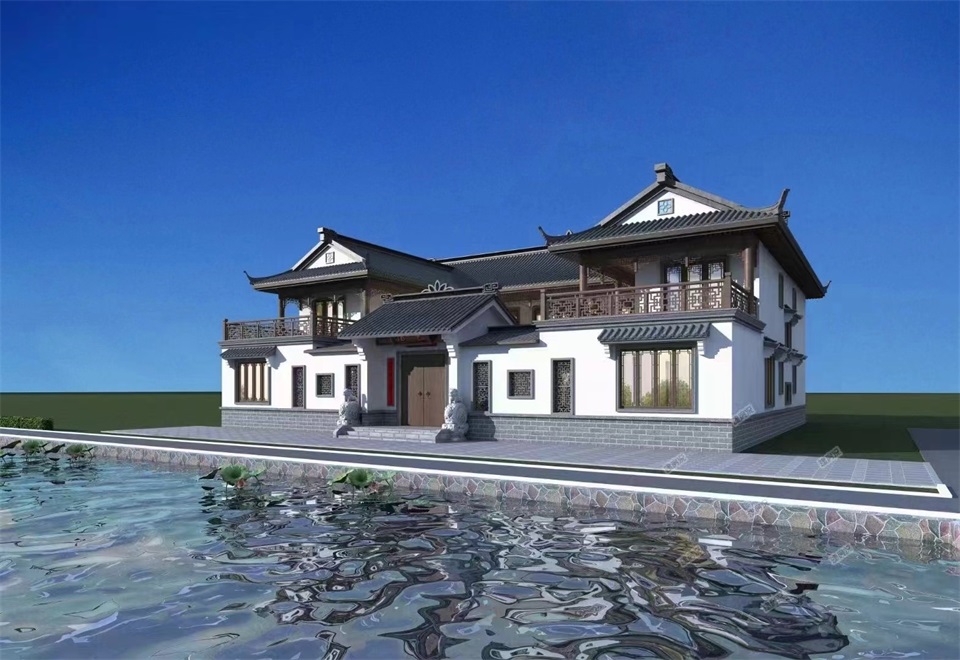 農(nóng)村大氣中式三合院實景照，回村建一棟都說漂亮，完工三合院更大氣實景照片