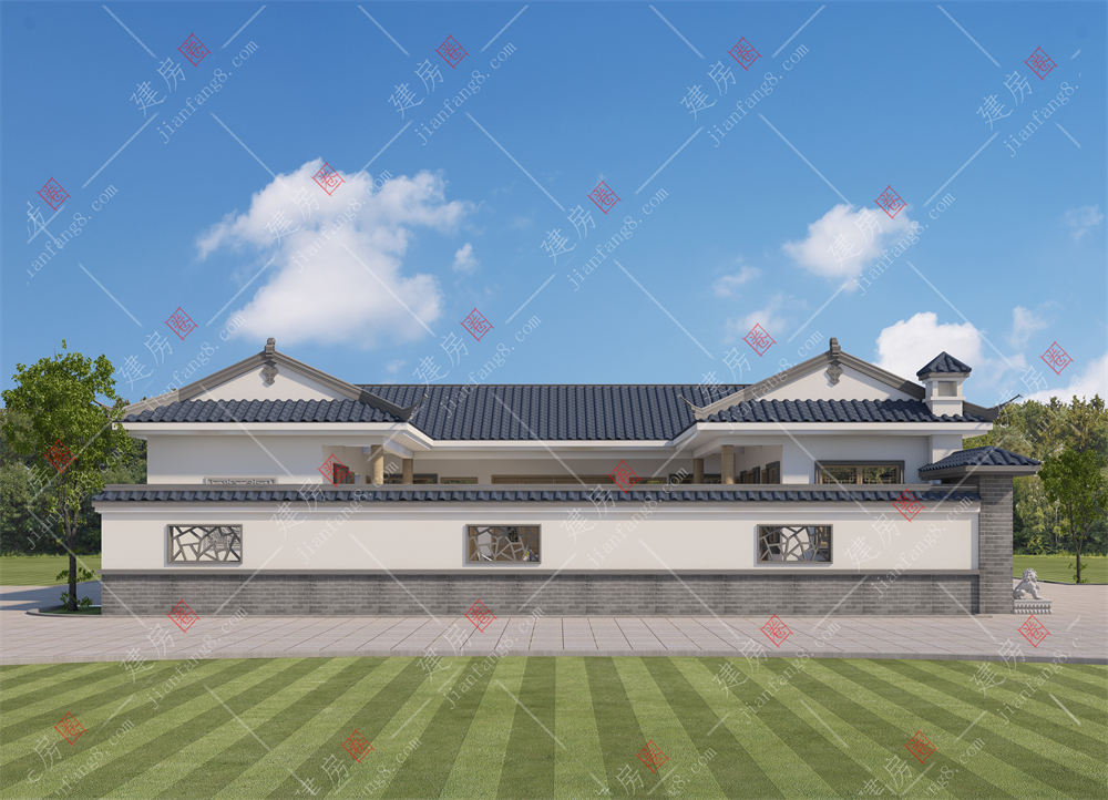 2024最新款一層三合院設(shè)計(jì)圖，外觀經(jīng)典時(shí)尚帶傳統(tǒng)堂屋+柴火灶